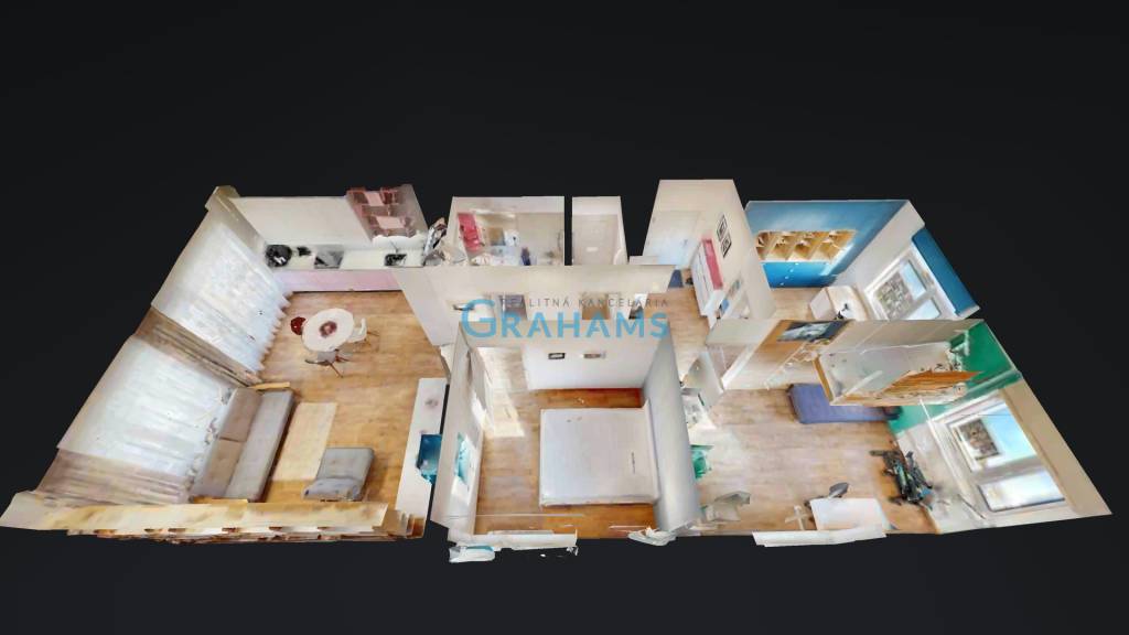 3D prehliadka, prenájom novostavby 4i bytu, Hany Ponickej, B - 14