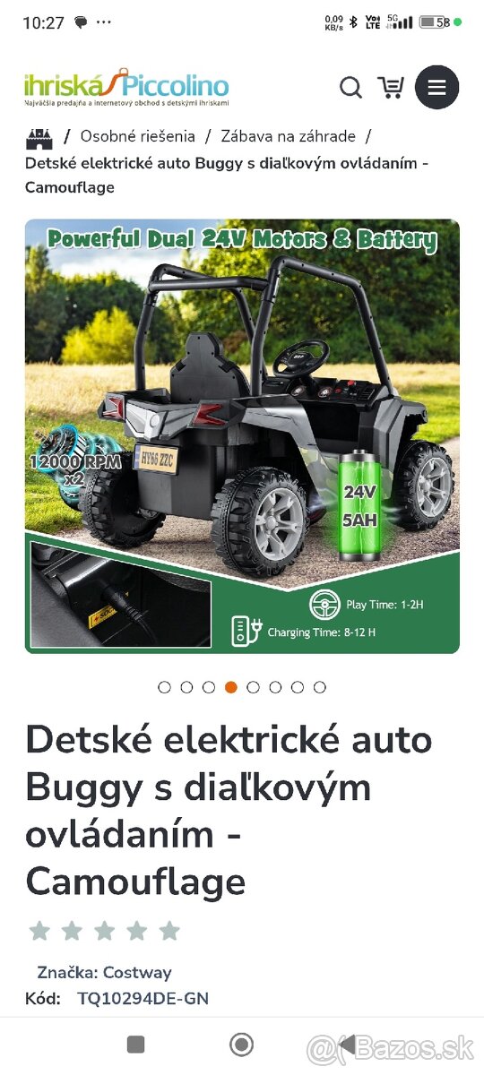 Elektrické autíčko Buggy s diaľkovým ovládaním - 14