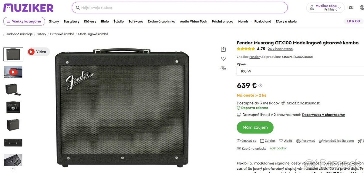 Kombo FENDER MUSTANG III (V.2) 100W. - 14