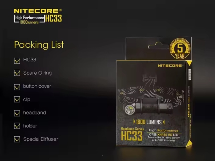 Vynikajúca Čelovka NITECORE HC33 až 1800 lumenov - 14