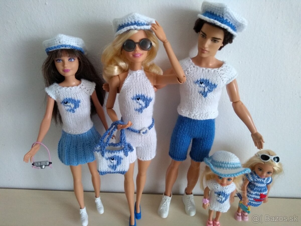 letné šaty s bodkami na bábiky barbie ken RH klobúk kabelka - 14