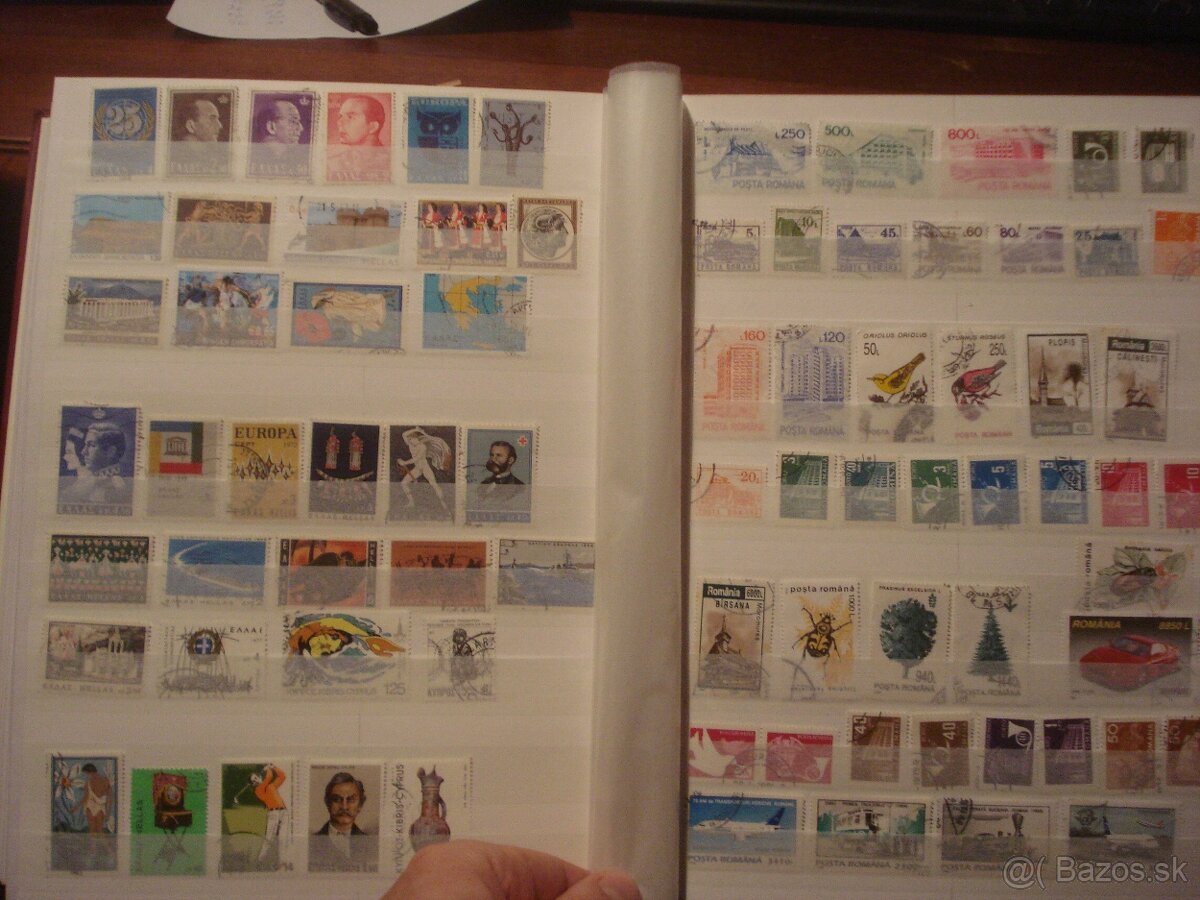 60 str. album A4 + 1300 rôznych známok Nemecko Európa Svet - 14