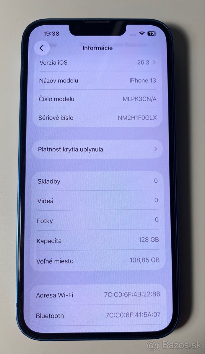 iPhone 13 modrý 128GB, TOP stav, komplet - 14