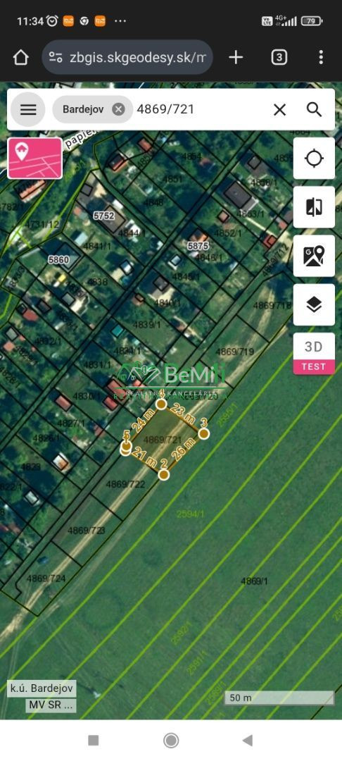 Na predaj rekreačný pozemok, so stavebným investičným potenc - 14