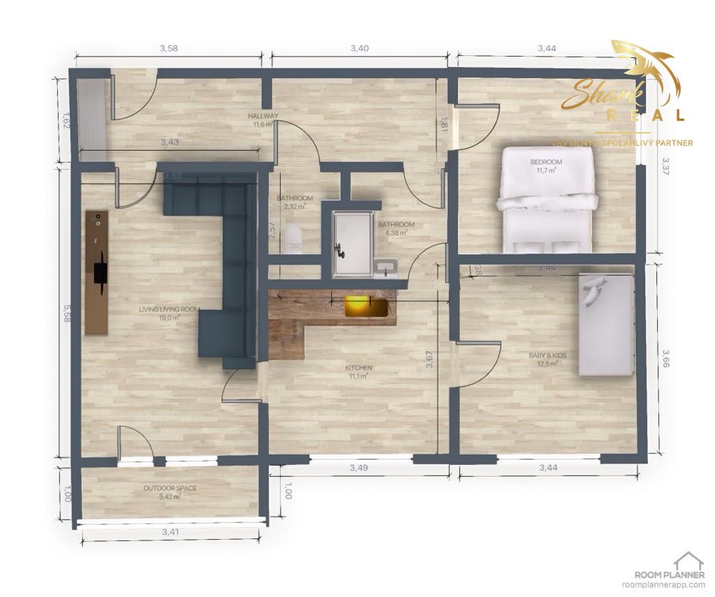 EXKLUZÍVNE - 3 izbový byt vo Vrbovom - 14
