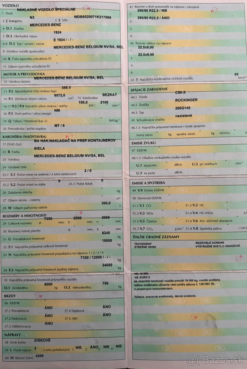 Mercedes 1924 Hákový nosič kontajnerov - 14