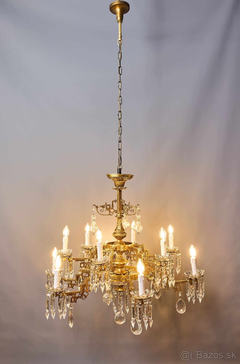 Veľký luster Art Deco na 12 žiaroviek - 14