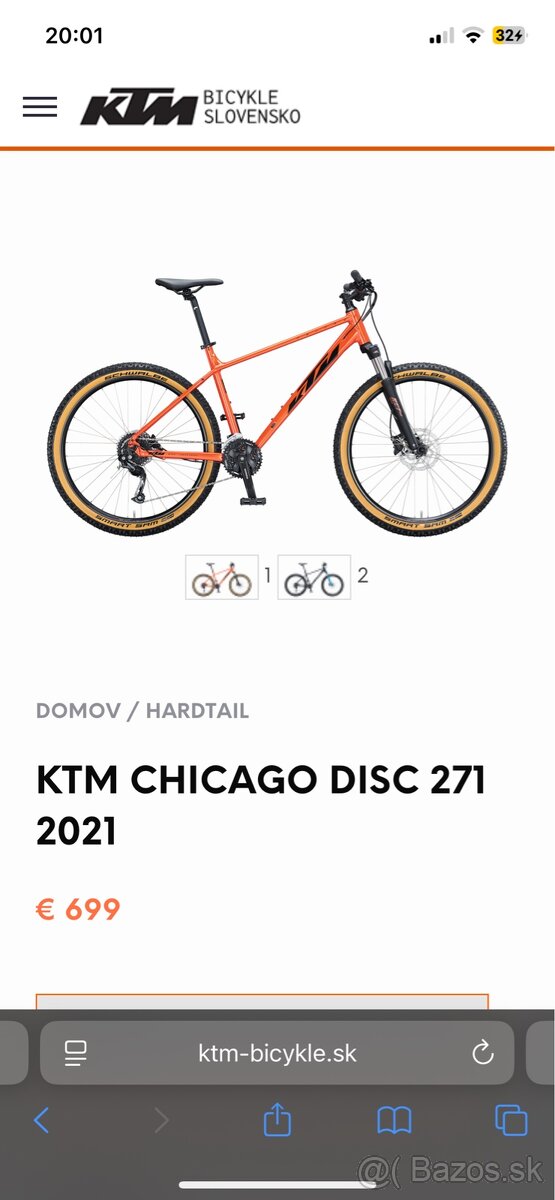 Horský bicykel KTM Chicago disc 271 Fire Orange - 14