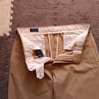 Polo Ralph Lauren plátené béžové nohavice elegantné chinos - 14