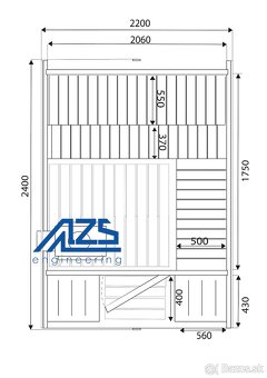 ZÁHRADNÁ SUDOVÁ SAUNA QUADRO 240 сm 2QL - 14