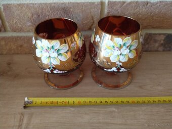 borské sklo, hutné sklo, zlatá zuzana ružová - 14