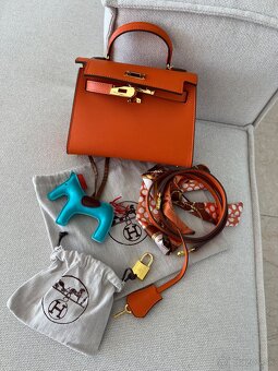 Hermes kelly mini kabelka oranžová - 14