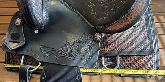 Westernový sedlový komplet 1) černé s hnědou - 14