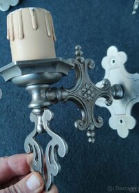 Staré věci - lampa, svícen, sochy, citera, čajová souprava - 14