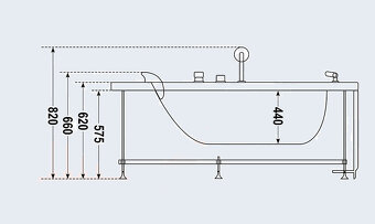 M-SPA - 0206 Vaňa s hydromasážou 167 x 85 x 55 cm - 14