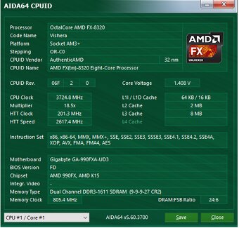 Gigabyte GA-990FXA-UD3 + FX-8320 + Mugen 3 + 16 GB HyperX - 14