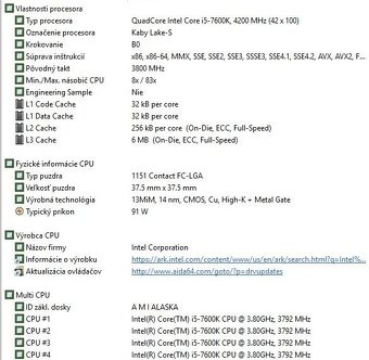 PC CORSAIR, Intel i5-7600K@3,8GHz,GTX 1060, 16GB DDR3, 3xSSD - 14