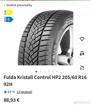 205/60 R16 96H XL zimné FULDA - 14