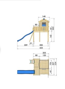 Detský drevený domček JUNGLE GYM PLAYHOUSE XL - 14