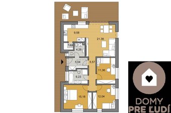 Krásny 4 izbový RD bungalov 92,26 m2 na pozemku 495 m2, Sene - 14