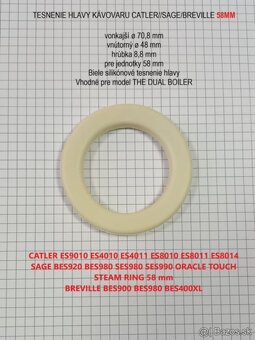 silikónové TESNENIA HLAVY KÁVOVARU CATLER/SAGE/BREVILLE - 14