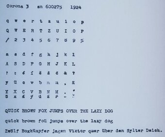 Starožitný písací stroj Corona 3 z roku 1924 - 14