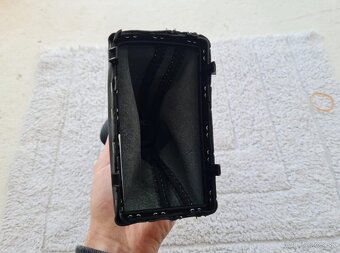 Radiaca páka pre automat AUDI / čierna biela červená nitka - 14