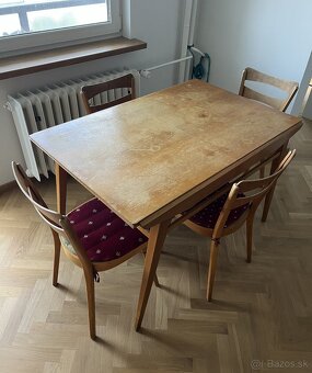 Poctivý retro rozkladací jedálenský stôl z masívu 70 roky - 14