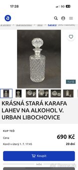Retro Whisky Karafa dekanter +6 poharov (nepoužívané) - 14