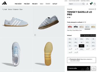 Adidas Gazelle Lo Pro svetlomodré, veľkosť 43 1/3 (UK 9) - 14