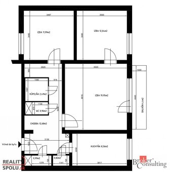 3 izbový byt 72 m2 s balkónom 4,4 m2, Brezová pod Bradlom - 14