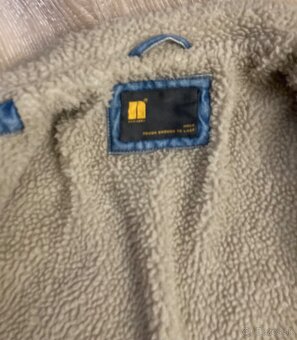 Oteplená Riflová bundička s kožúškom - 14