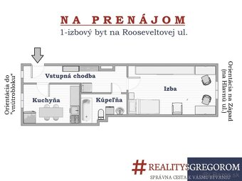 Zariadený 1-izbový byt v centre mesta na Rooseveltovej ul. - 14