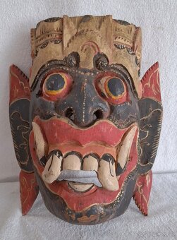 3 ručne tesané masky Barong a ceremoniálna maska (Bali) - 14