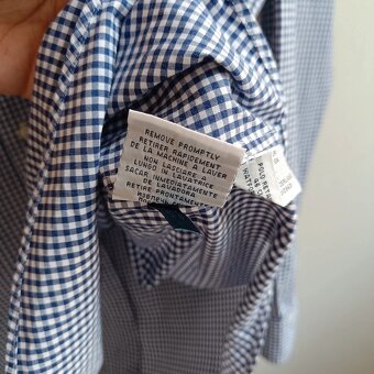 Polo Ralph Lauren modrá kockovaná košeľa s dlhým rukávom XL - 14