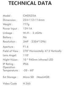 Otočná WiFi/LAN Kamera Xiaomi Imilab EC3 so Super 2K Obrazom - 14