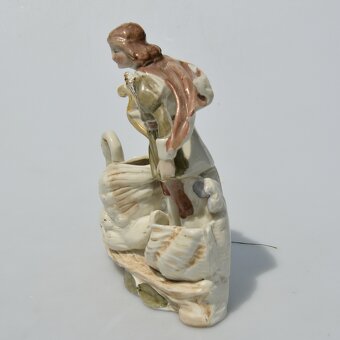 2 starožitné porcelánové sošky - Dáma a gavalier s lutnou - 14