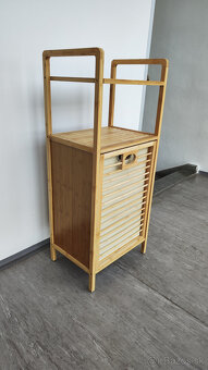 Bambusová polica s košom na prádlo - 14