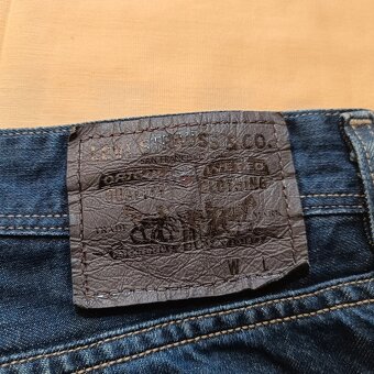 Rare Levis modré rovné džínsy rifle straight jeans 33x34 - 14