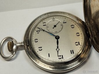 Starožitné pánské tříplášťové celostříbrné kapesní hodinky - 14