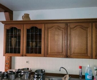 Rustikální dubová linka do U se spotřebiči,6236 - 14