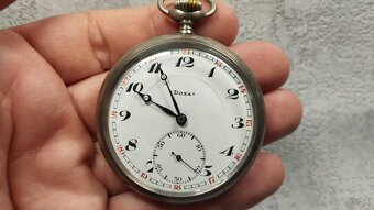 Starožitné pánské švýcarské kapesní STŘÍBRNÉ hodinky DOXA - 14