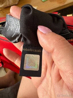 Luxusná kabelka Cavalli Class – červená s leopardím vzorom - 14