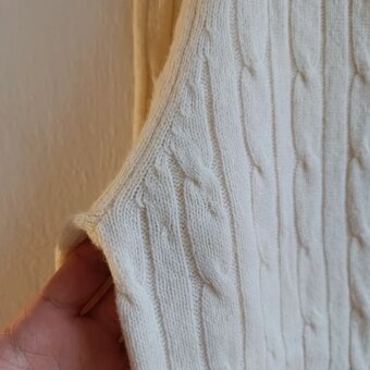Sacoor Brothers krémový vlnený pletený sveter cable knit XL - 14