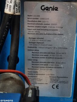 Nožnicový zdvihák Genie GS-4069 14,5 metra - Ako nový 2013 - - 14