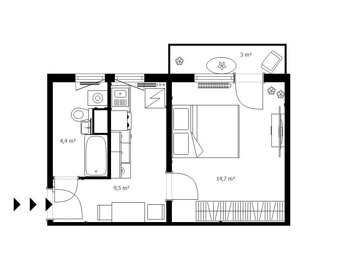 PRENÁJOM, 1-izbový byt Holíč s balkónom, okres Skalica - 14