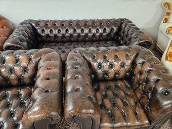CHESTERFIELD ŠTÝL,DVOJFAREBNÁ KOŽENÁ - 14