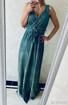 Spoločenské šaty metalic mint green - 14
