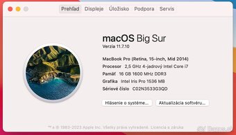 MacBook Pro Retina 15,4”(Mid 2014)–i7/16 GB RAM/SSD 500GB - 14