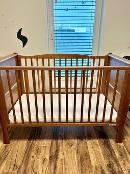 Detská postieľka Nobleo Vintage, prebaľovací pult, bariérka - 14